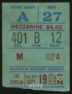 LED ZEPPELIN-John Bonham-1970 RARE Concert Ticket Stub (New York-MSG)