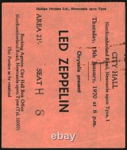 LED ZEPPELIN-John Bonham-1970 RARE Concert Ticket Stub (Newcastle, UK-City Hall)