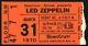Led Zeppelin-john Bonham-1970 Rare Concert Ticket Stub (philadelphia Spectrum)