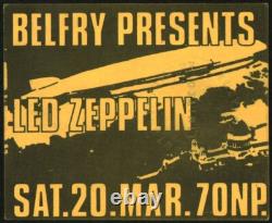 LED ZEPPELIN-John Bonham-1971 RARE Concert Ticket Stub (Sutton Coldfield-Belfry)