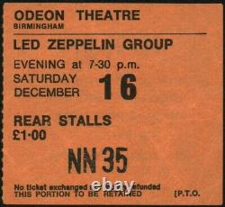 LED ZEPPELIN-John Bonham-1972 Concert Ticket Stub (Birmingham, UK-Odeon Theatre)