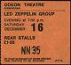 Led Zeppelin-john Bonham-1972 Concert Ticket Stub (birmingham, Uk-odeon Theatre)