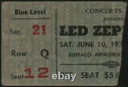 LED ZEPPELIN-John Bonham-1972 Concert Ticket Stub (Buffalo-Memorial Auditorium)