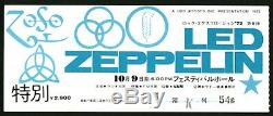 LED ZEPPELIN-John Bonham-1972 RARE Concert Ticket Stub (Osaka-Festival Hall)
