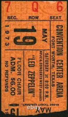 LED ZEPPELIN-John Bonham-1973 RARE Concert Ticket Stub (Fort Worth-Convention)