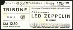 LED ZEPPELIN-John Bonham-1973 RARE Concert Ticket Stub (Munich-Olympiahalle)