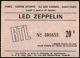 Led Zeppelin-john Bonham-1973 Rare Concert Ticket Stub (paris-centre Sportif)