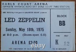 LED ZEPPELIN-John Bonham-1975 Concert Ticket Stub (London-Earls Court Arena)