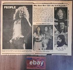 LED ZEPPELIN-John Bonham-1977 Concert Ticket Stub & Newspaper Clipping-New York