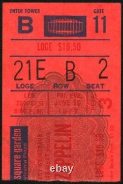 LED ZEPPELIN-John Bonham-1977 Concert Ticket Stub & Promotional Pin (New York)