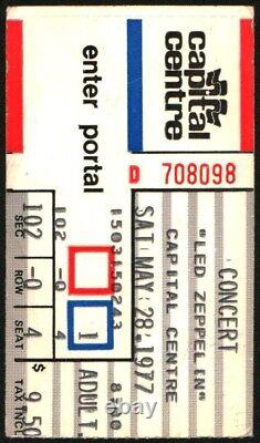 LED ZEPPELIN-John Bonham-1977 RARE Concert Ticket Stub (Landover-Capital Centre)