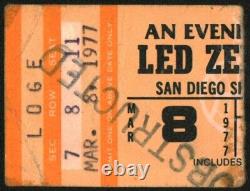 LED ZEPPELIN-John Bonham-1977 RARE Concert Ticket Stub (San Diego-Sports Arena)