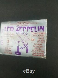 LED ZEPPELIN John Bonham 1977 RARE Concert Ticket Stub Tampa Stadium (A01)