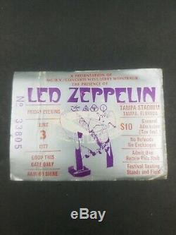 LED ZEPPELIN John Bonham 1977 RARE Concert Ticket Stub Tampa Stadium (A01)
