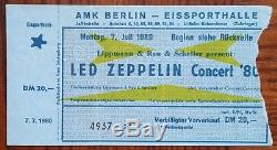 LED ZEPPELIN-John Bonham-1980 RARE Original Concert Ticket Stub (Berlin)