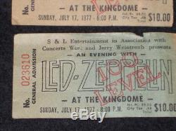 Led Zeppelin Original 1977 Concert Ticket Stubs Seattle, Wa. Lot Of 2