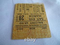 LED ZEPPELIN Original 1970 CONCERT TICKET STUB Dallas Memorial Auditorium