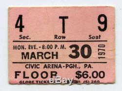 LED ZEPPELIN Original 1970 Pittsburgh Concert Ticket Stub Super Rare