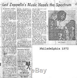 LED ZEPPELIN Original 1972 CONCERT Ticket STUB Philadelphia Spectrum