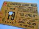Led Zeppelin Original 1973 Concert Ticket Stub Fort Worth, Tx Ex