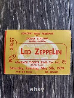 LED ZEPPELIN Original 1973 CONCERT TICKET STUB LARGEST AUDIENCE RECORD
