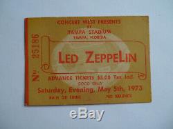 LED ZEPPELIN Original 1973 CONCERT TICKET STUB LARGEST AUDIENCE RECORD