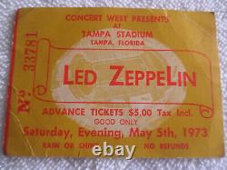 LED ZEPPELIN Original 1973 CONCERT TICKET STUB LARGEST AUDIENCE RECORD