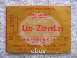 LED ZEPPELIN Original 1973 CONCERT TICKET STUB LARGEST AUDIENCE RECORD