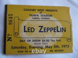 LED ZEPPELIN Original 1973 CONCERT TICKET STUB Largest Audience Record! EX