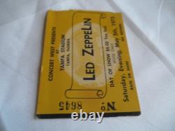 LED ZEPPELIN Original 1973 CONCERT TICKET STUB Largest Audience Record! EX