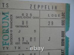 LED ZEPPELIN Original 1973 CONCERT TICKET STUB Los Angeles Forum EX+