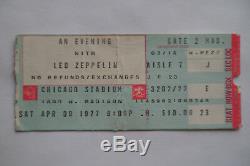 LED ZEPPELIN Original 1977 CONCERT TICKET STUB Chicago Stadium