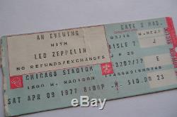 LED ZEPPELIN Original 1977 CONCERT TICKET STUB Chicago Stadium VG+++