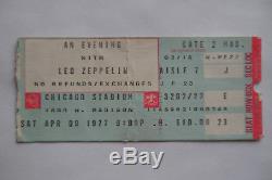 LED ZEPPELIN Original 1977 CONCERT TICKET STUB Chicago Stadium VG+++