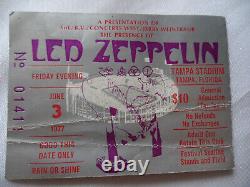 LED ZEPPELIN Original 1977 CONCERT TICKET STUB Tampa Stadium