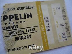 LED ZEPPELIN Original 1977 CONCERT Ticket STUB Houston