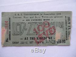 LED ZEPPELIN Original 1977 CONCERT Ticket STUB Seattle
