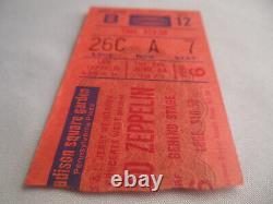 LED ZEPPELIN Original 1977 FULL CONCERT TICKET Madison Square Garden, NYC