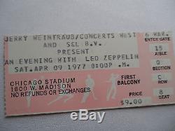 LED ZEPPELIN Original 1977 NM CONCERT TICKET STUB Chicago Stadium