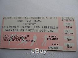 LED ZEPPELIN Original 1977 NM CONCERT TICKET STUB Chicago Stadium