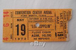 LED ZEPPELIN Original CONCERT Ticket STUB Fort Worth, TX