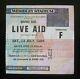 Live Aid 1985 Concert Ticket Stub Wembley Stadium Uk Queen Freddie Mercury Bowie