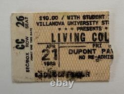 LIVING COLOR Concert Ticket Stub Apr 21, 1989 VILLANOVA UNIVERSITY Xtremely Rare