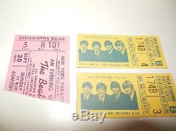 LOT OF THE BEATLES 1964 1965 concert ticket stubs Shea Stadium Aug 15