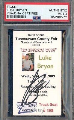 LUKE BRYAN Signed Autograph Auto 2009 Concert Ticket Stub Slab PSA