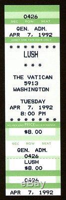 LUSH Unused Concert Ticket Stub 4-7-1992 Shoegazing The Vatican Texas