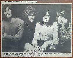Led Zeppelin-1970 RARE Concert Ticket Stub & Newspaper Clippings (Vancouver)