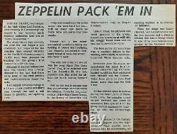 Led Zeppelin-1970 RARE Concert Ticket Stub & Newspaper Clippings (Vancouver)