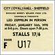 Led Zeppelin 1970 Sheffield City Hall Concert Ticket Stub (uk)