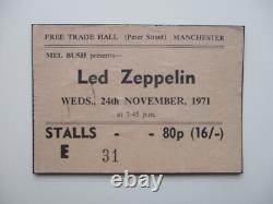 Led Zeppelin 1971 Concert Ticket Stub Free Trade Hall Manchester UK (Mounted)